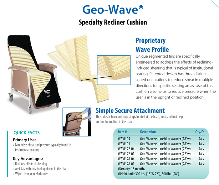 GeoWave Specialty Recliner Seat Cushion